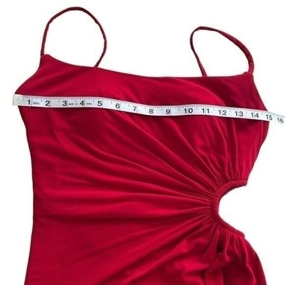 La Femme Red Side Cutout Gown Style 30439 NWT - Picture 8 of 12